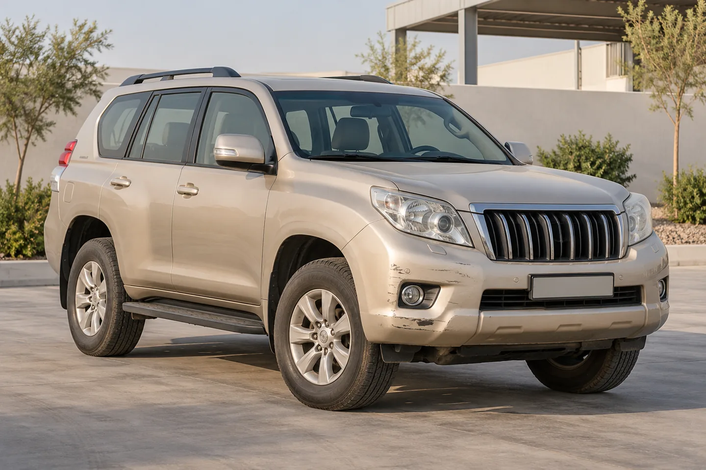 Used Toyota Prado-style SUV with modest body wear